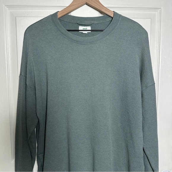 Aerie Women’s Small Vacay Everyday Oversized Sweatshirt Green Slouchy Beachy - Picture 3 of 16